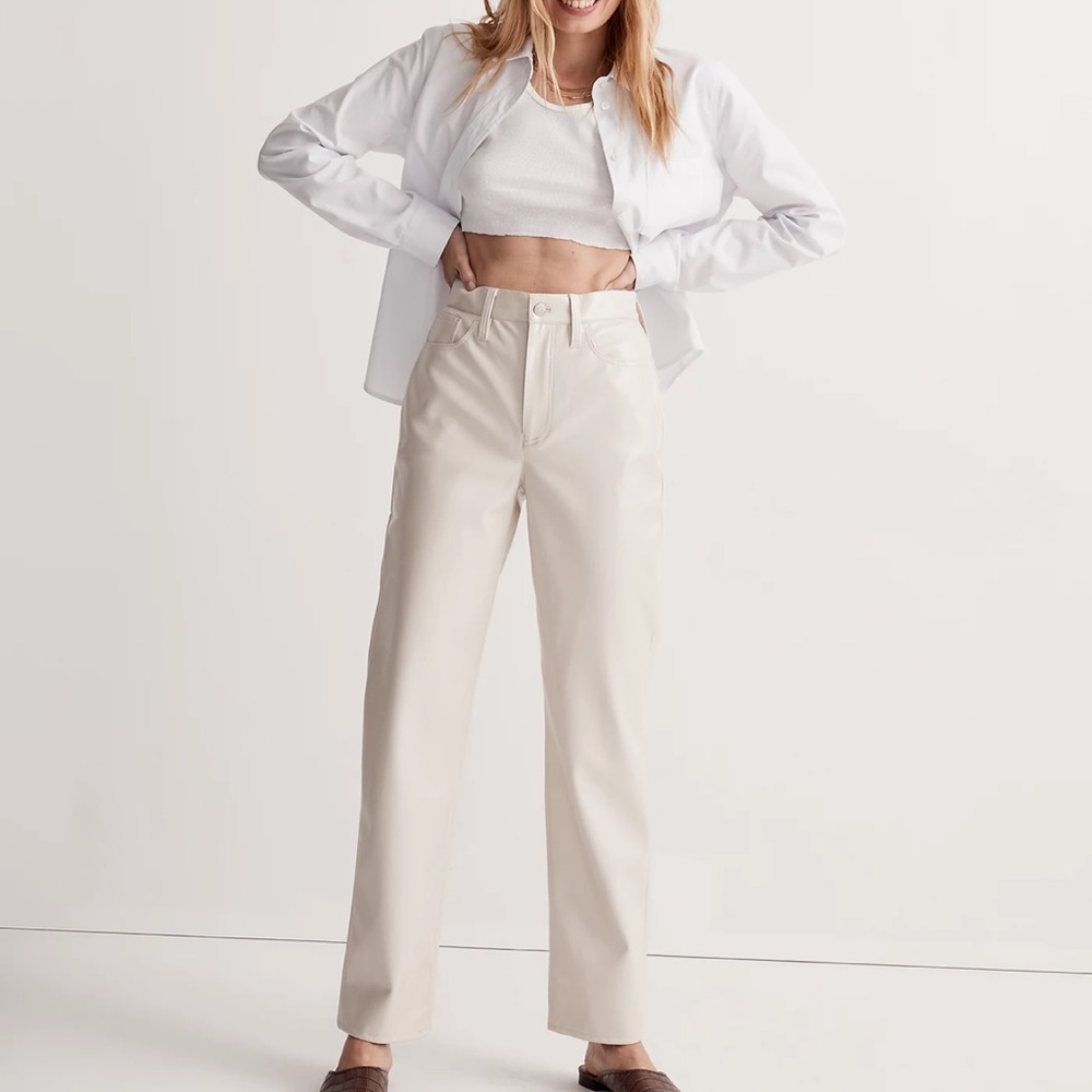The Perfect Vintage Straight Pant: Faux Leather Edition